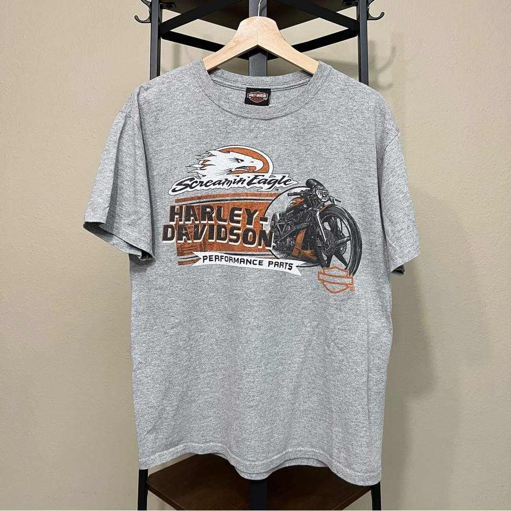Harley Davidson Grey Main Gate Screamin Eagle Parts Biker Trucker T-Shirt Sz M
